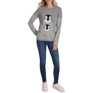 Women's Cotton Long Sleeve Graphic Crew Neck Pullover Sweater